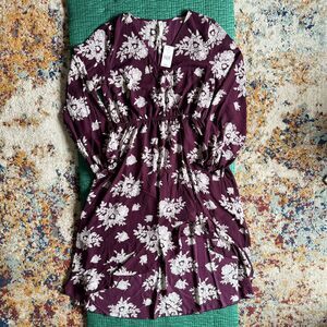 NEW NWT Mia & Tess Purple Long Sleeve Dress M Babydoll Cute Lined Fall Trendy